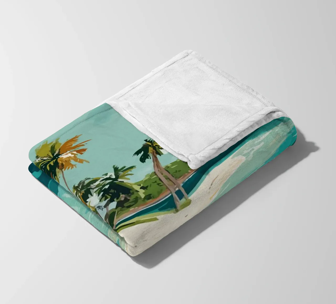 Spiaggia tropicale con mare color turchese coperta in pile da pixelbull - medieval art and more