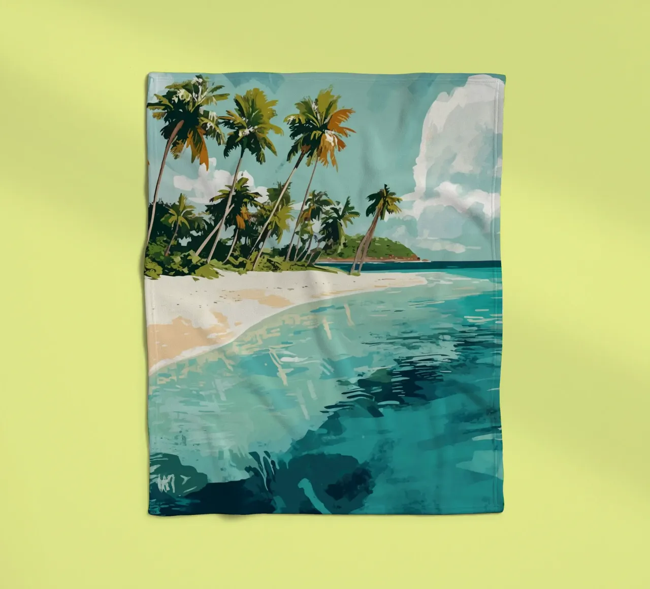 Spiaggia tropicale con mare color turchese coperta in pile da pixelbull - medieval art and more