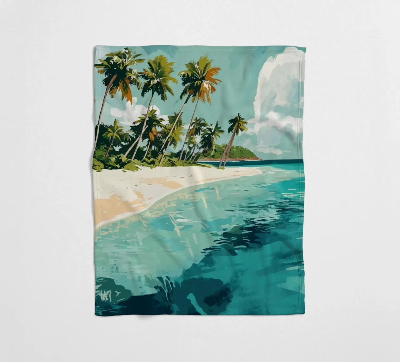 Spiaggia tropicale con mare color turchese coperta in pile da pixelbull - medieval art and more