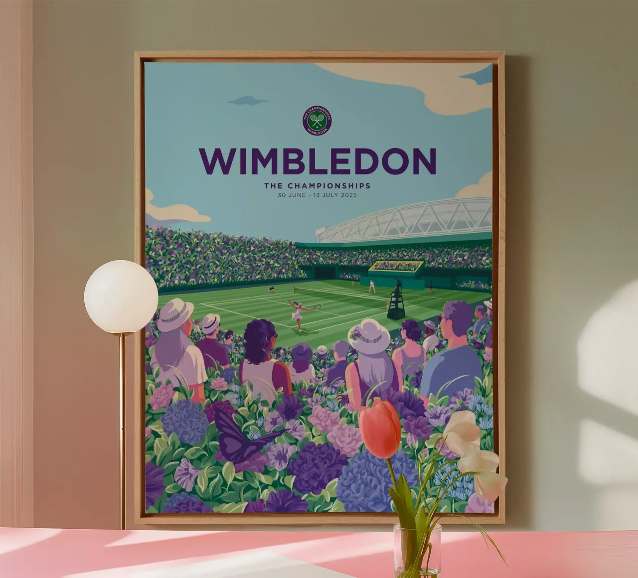 Wimbledon 2025 tela con Cornice a cassetta da Cobron Studio
