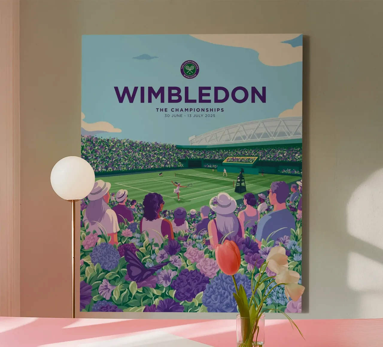 Wimbledon 2025 tela con Cornice a cassetta da Cobron Studio