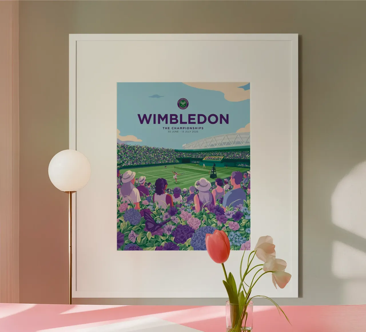 Wimbledon 2025 poster con telaio in alluminio da Cobron Studio