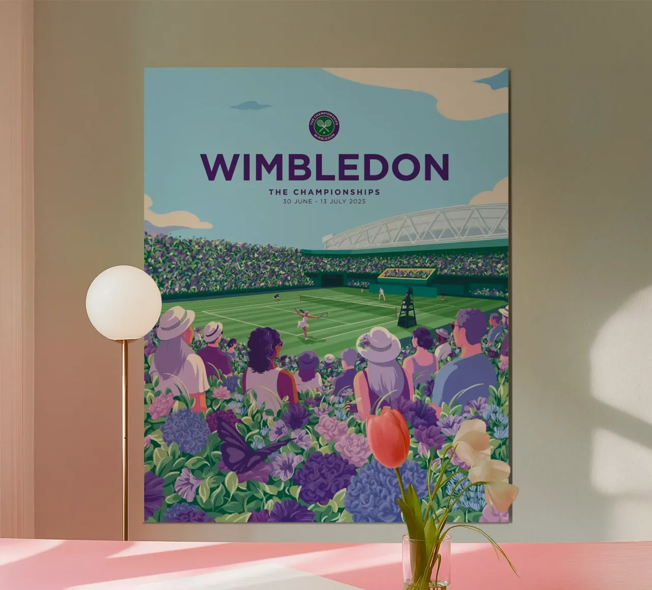 Wimbledon 2025 poster con telaio in alluminio da Cobron Studio