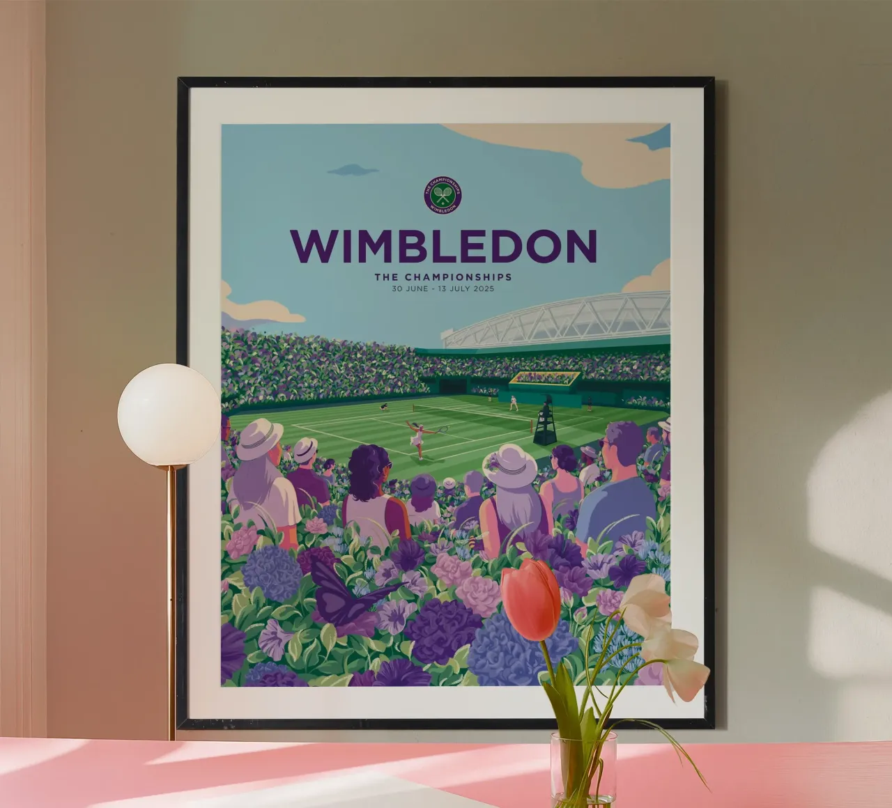 Wimbledon 2025 poster con telaio in alluminio da Cobron Studio