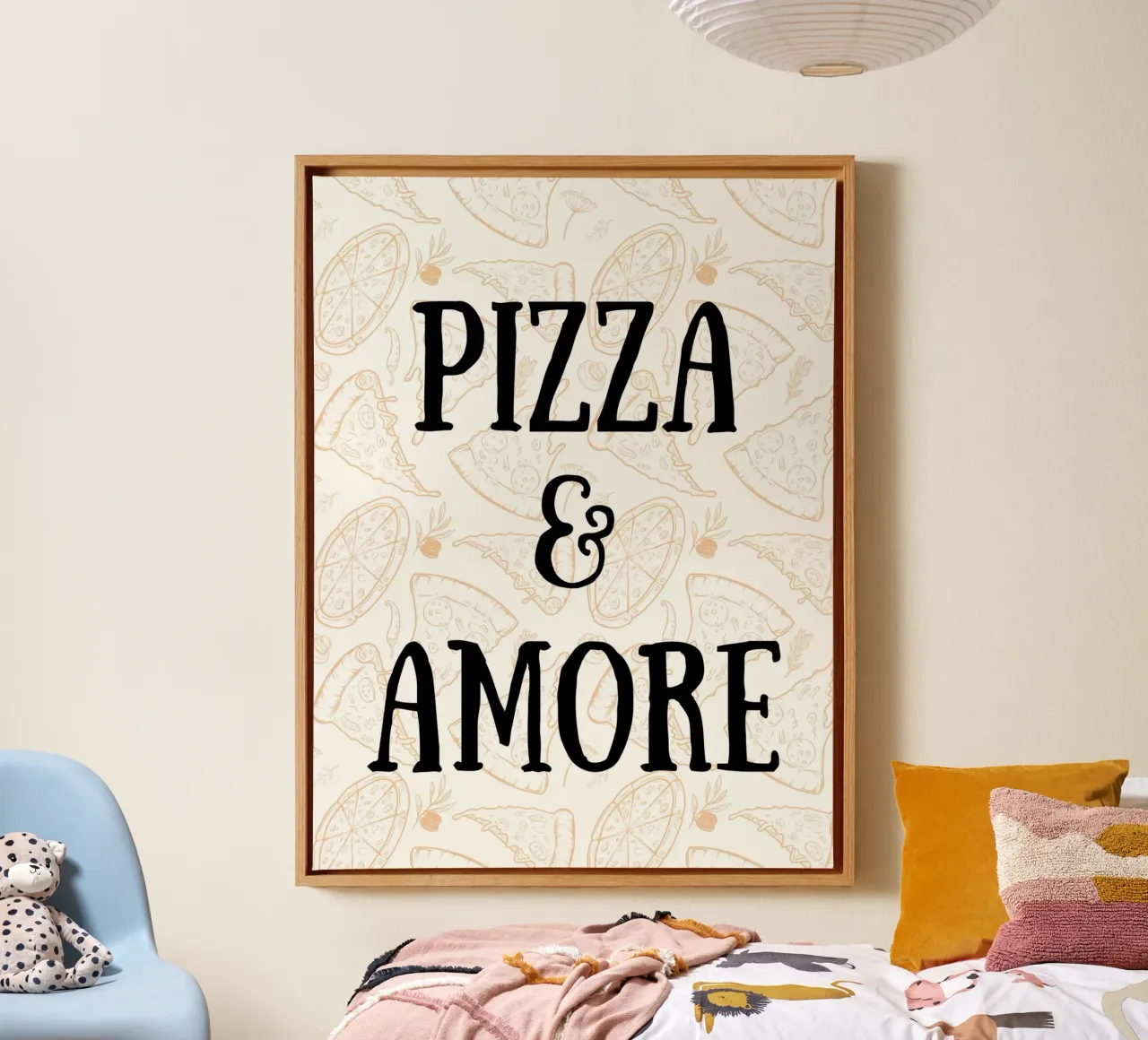 Pizza & Amore tela con Cornice a cassetta da PinkCandyWalls