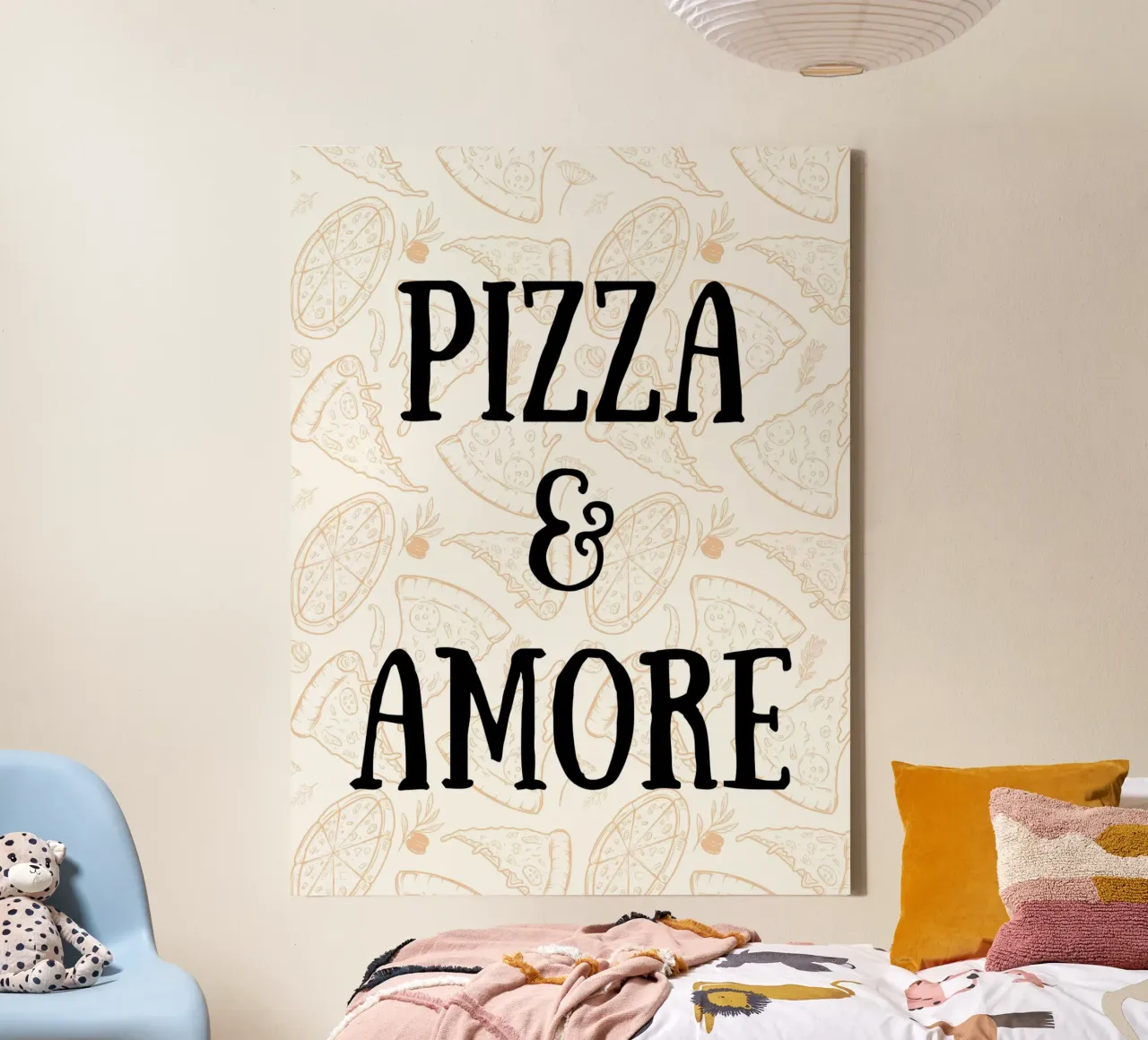 Pizza & Amore tela con Cornice a cassetta da PinkCandyWalls