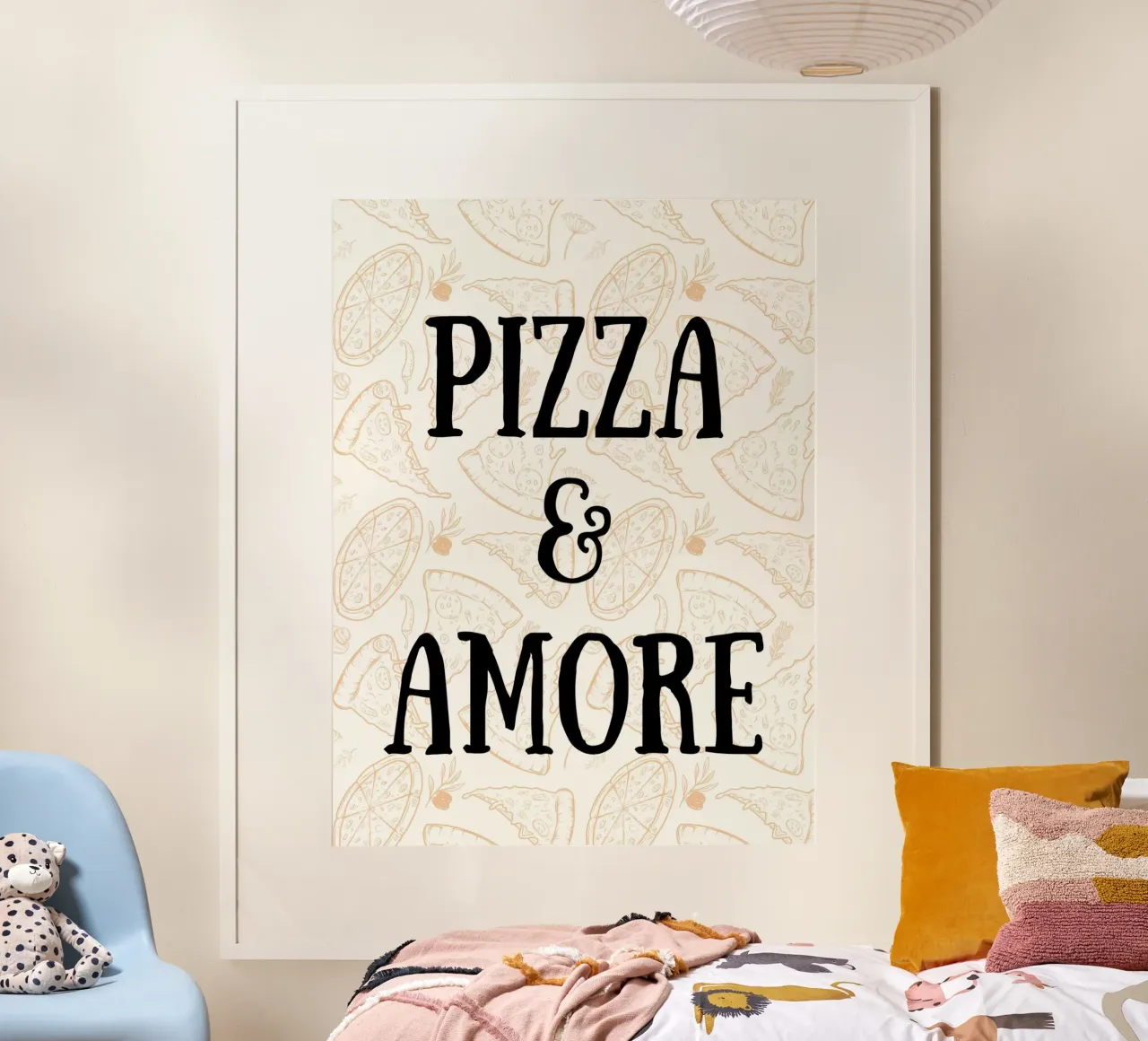 Pizza & Amore poster con telaio in plastica da PinkCandyWalls