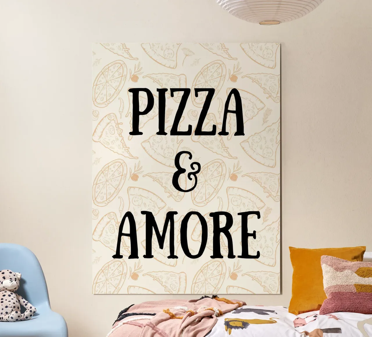 Pizza & Amore poster con telaio in plastica da PinkCandyWalls