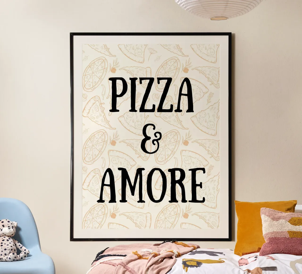 Pizza & Amore poster con telaio in plastica da PinkCandyWalls