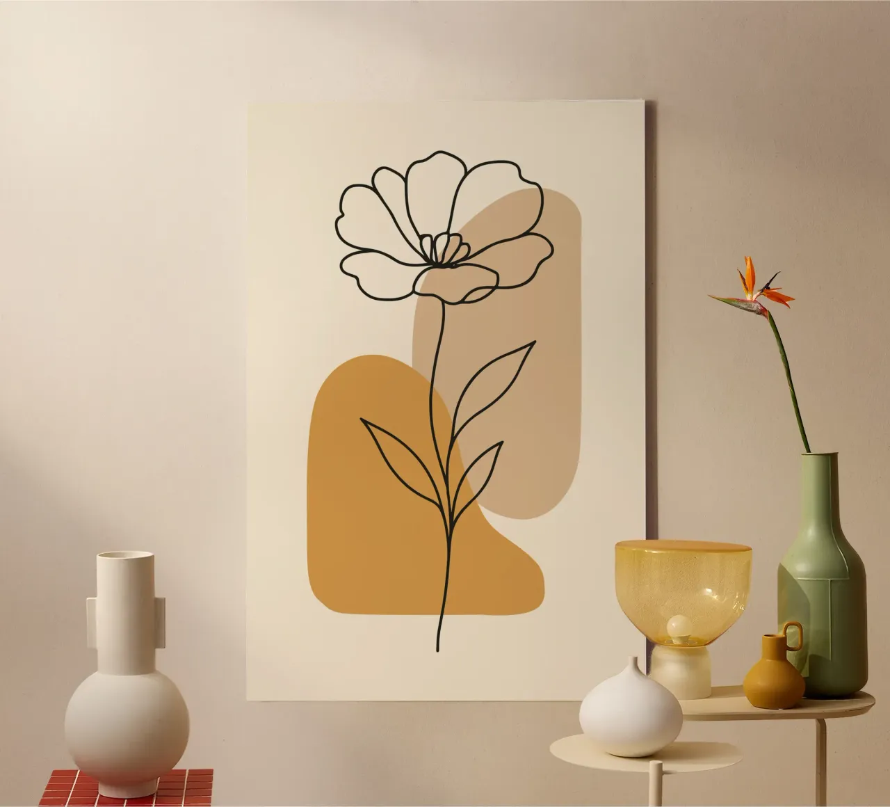 Minimal Line lienzo con Marco flotante de LisaArtes