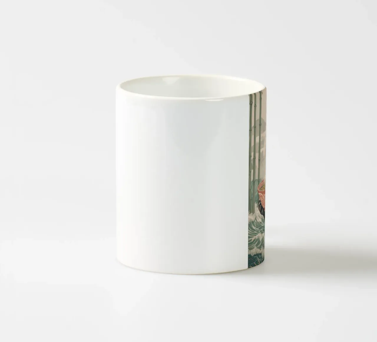 Lontra con ramen in una marea di Estremo Oriente tazza in ceramica da pixelbull - medieval art and more