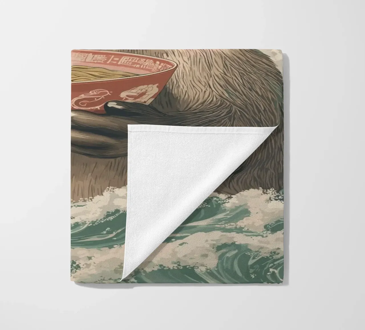 Lontra con ramen in una marea di Estremo Oriente telo mare da pixelbull - medieval art and more