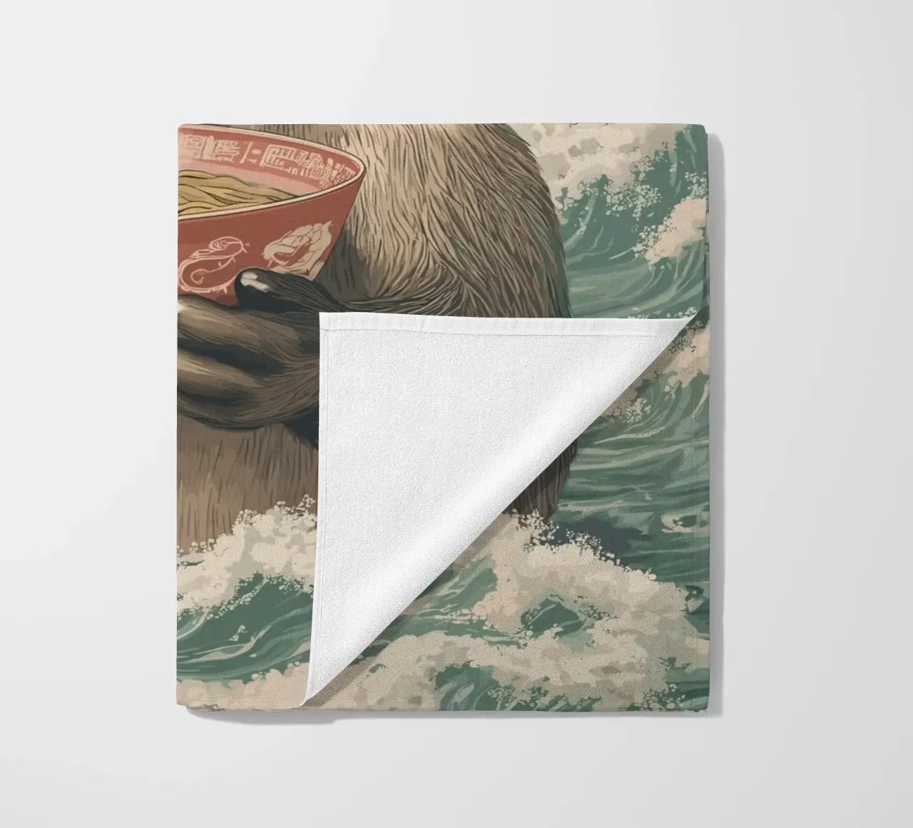 Lontra con ramen in una marea di Estremo Oriente telo mare da pixelbull - medieval art and more