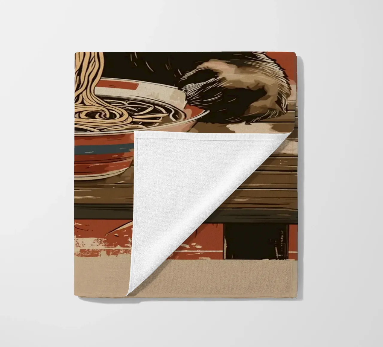 Panda a un banchetto di ramen telo mare da pixelbull - medieval art and more