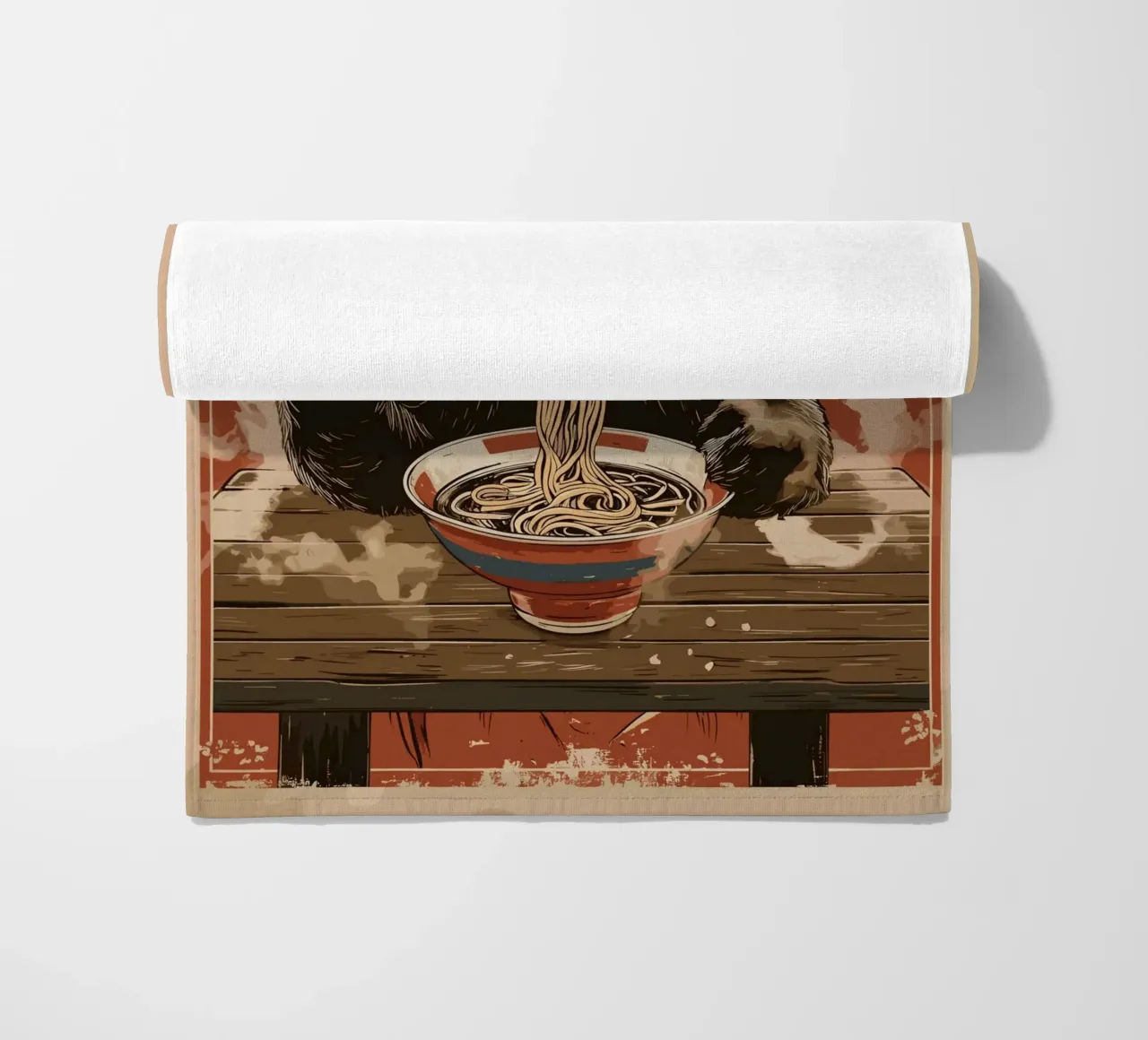Panda a un banchetto di ramen telo mare da pixelbull - medieval art and more