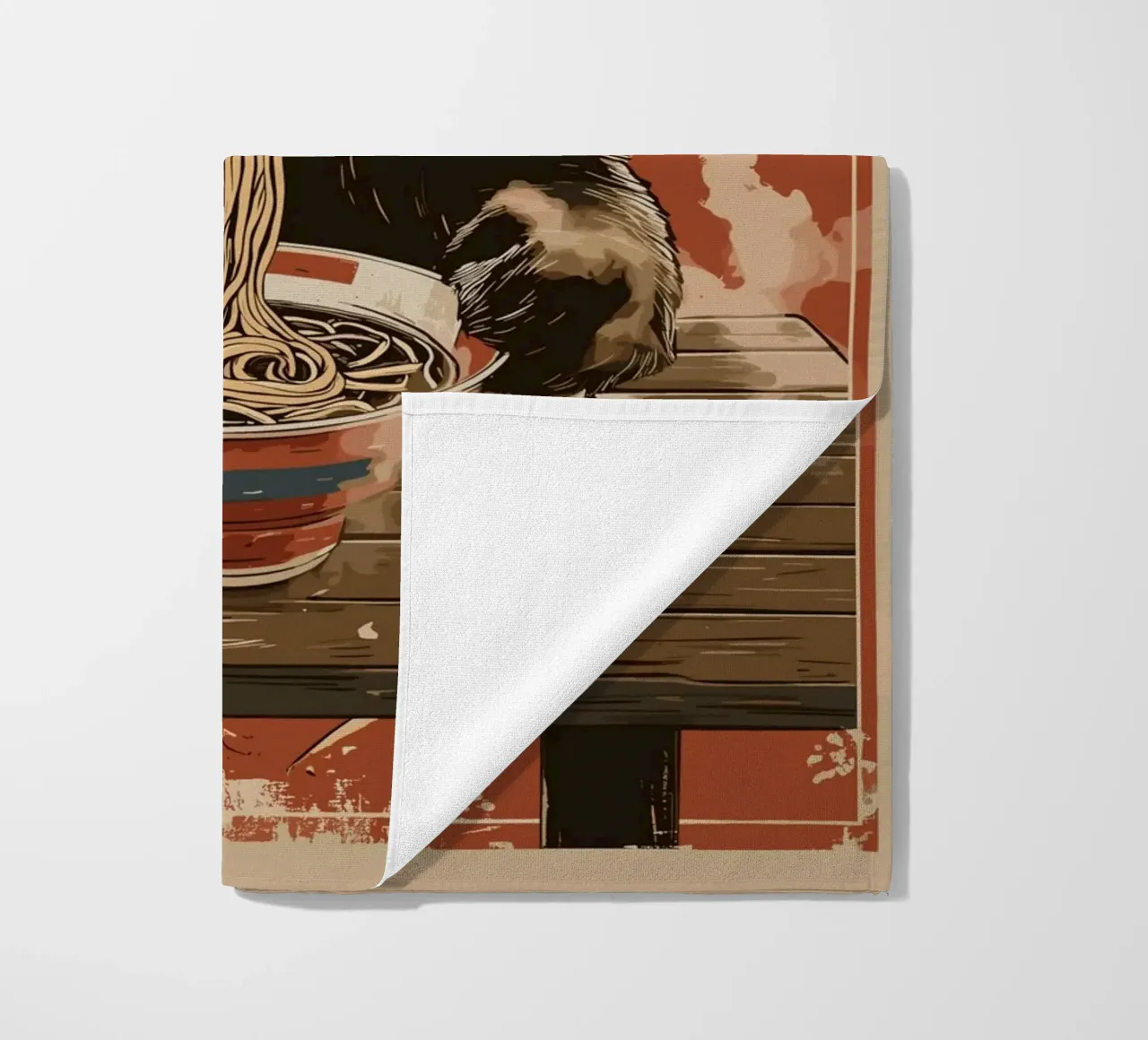Panda a un banchetto di ramen telo mare da pixelbull - medieval art and more