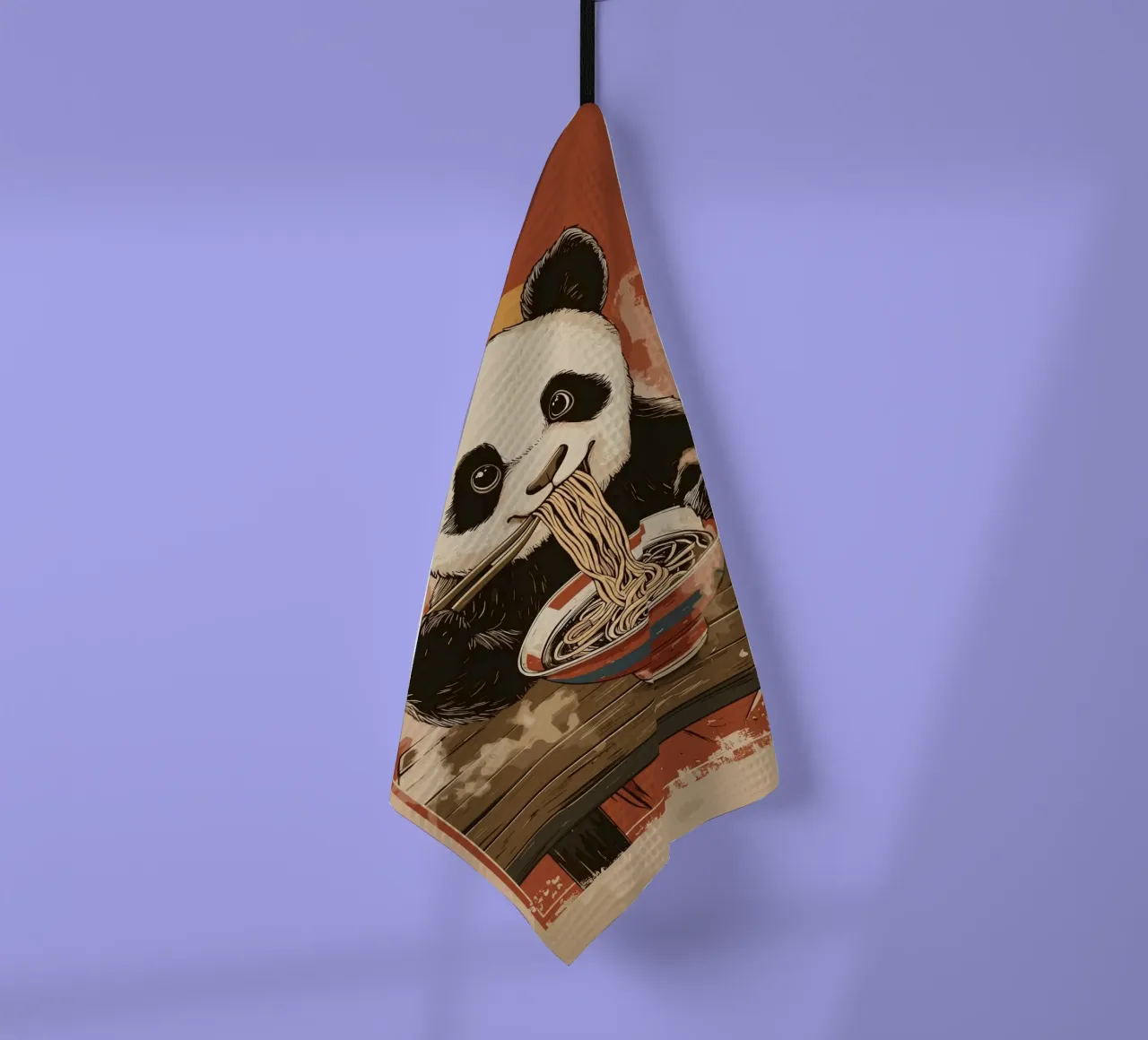 Panda a un banchetto di ramen canovaccio da cucina da pixelbull - medieval art and more