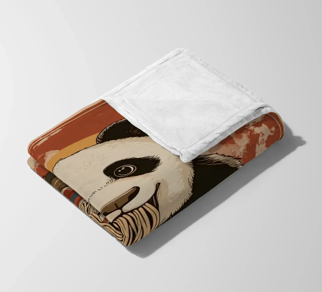 Panda a un banchetto di ramen coperta in pile da pixelbull - medieval art and more