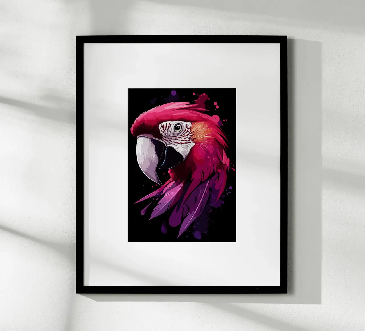 Maestoso pappagallo con colori al neon poster da pixelbull - medieval art and more