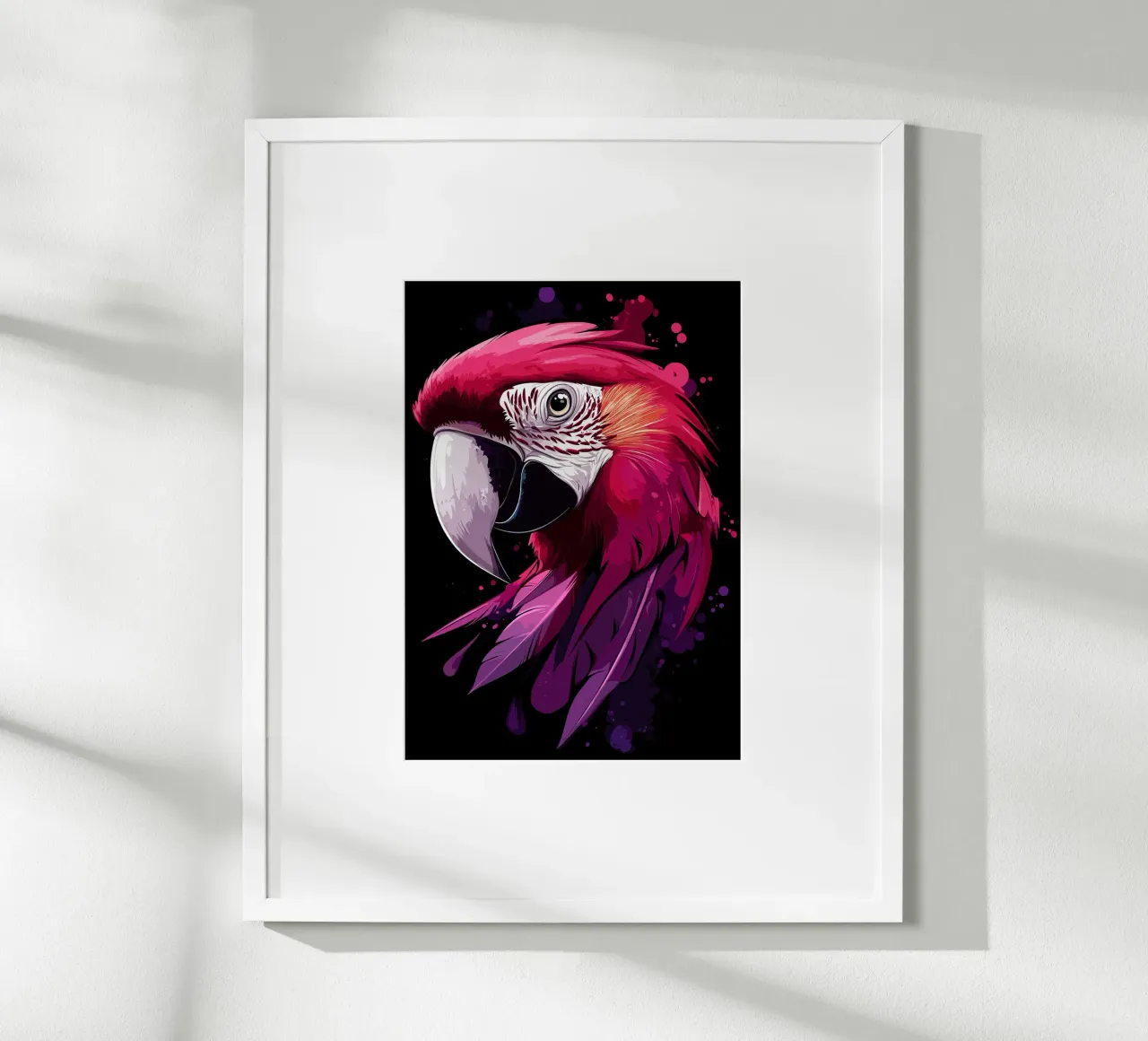 Maestoso pappagallo con colori al neon poster da pixelbull - medieval art and more