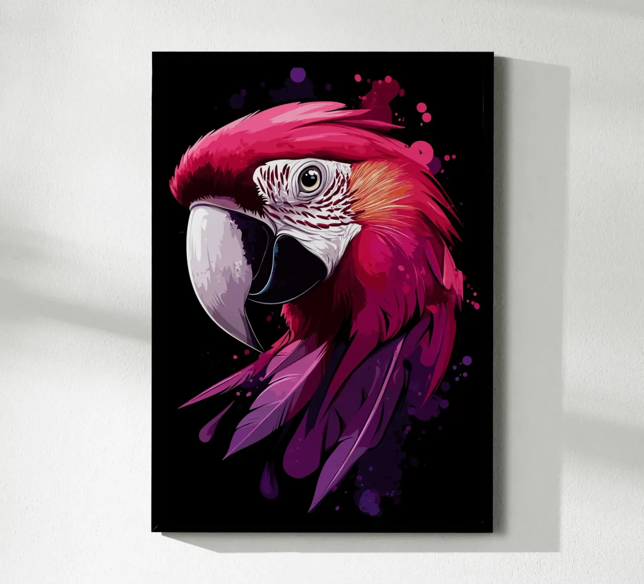 Maestoso pappagallo con colori al neon poster da pixelbull - medieval art and more