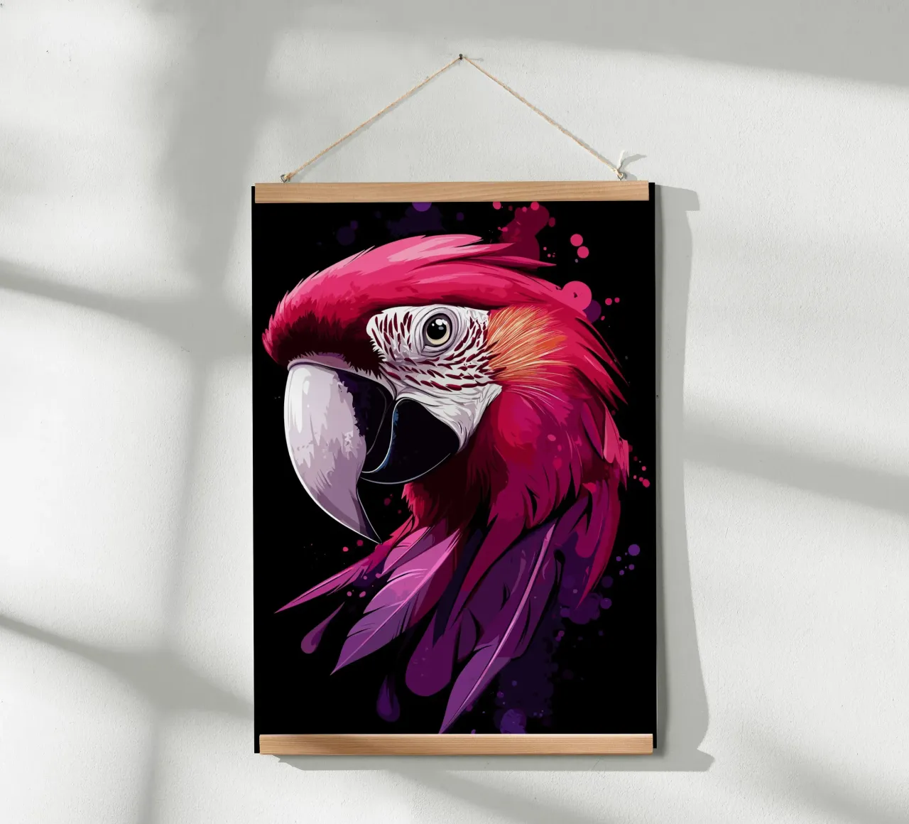 Maestoso pappagallo con colori al neon poster da pixelbull - medieval art and more
