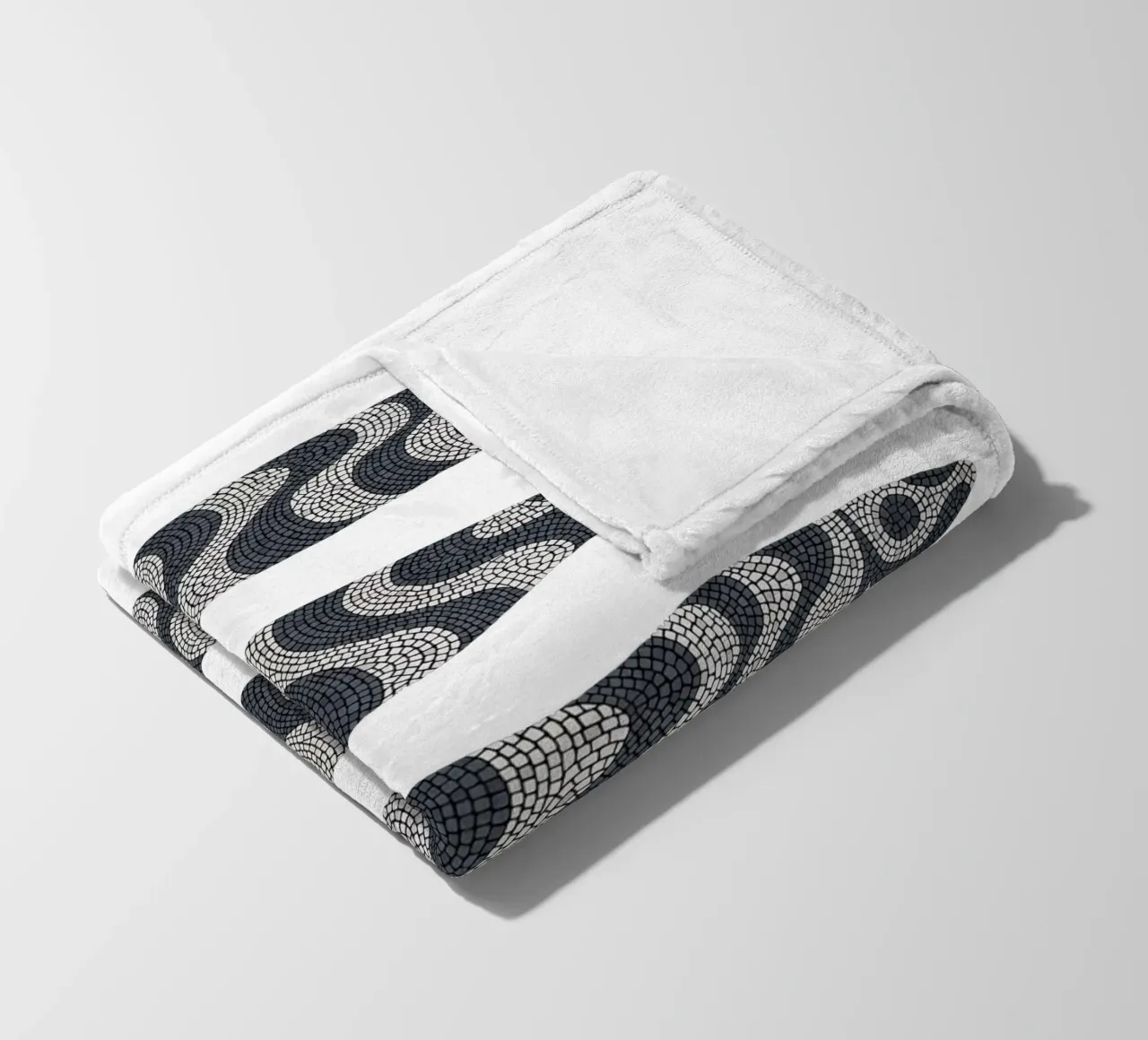 Black Sardines fleece blanket by Kuba Gornowicz