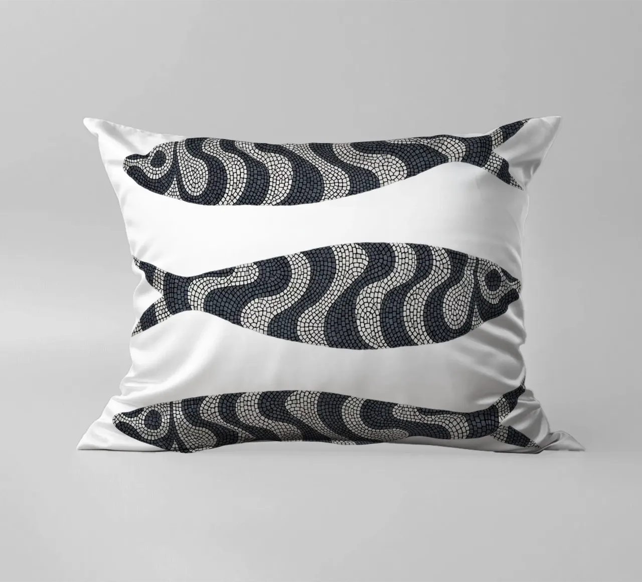 Black Sardines decorative cushion by Kuba Gornowicz
