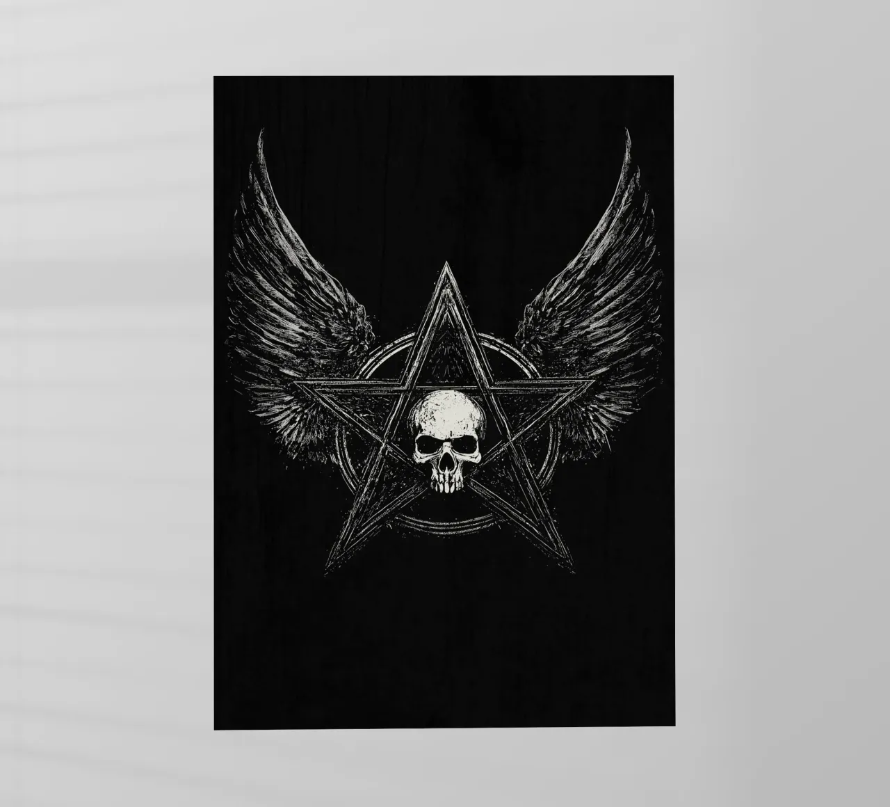 Pentagramma con teschio e ali pellicola backlit da pixelbull - medieval art and more