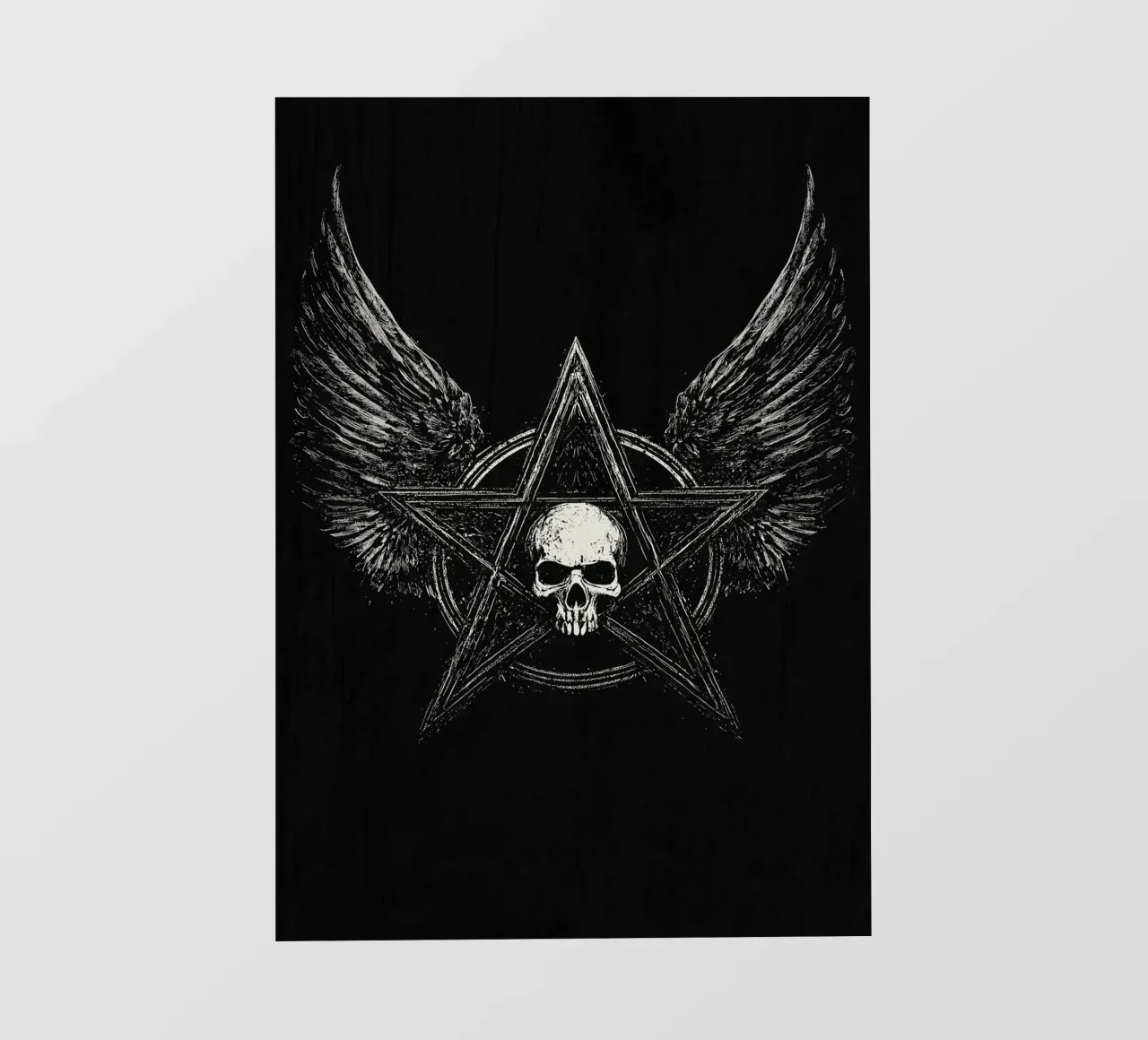 Pentagramma con teschio e ali pellicola backlit da pixelbull - medieval art and more