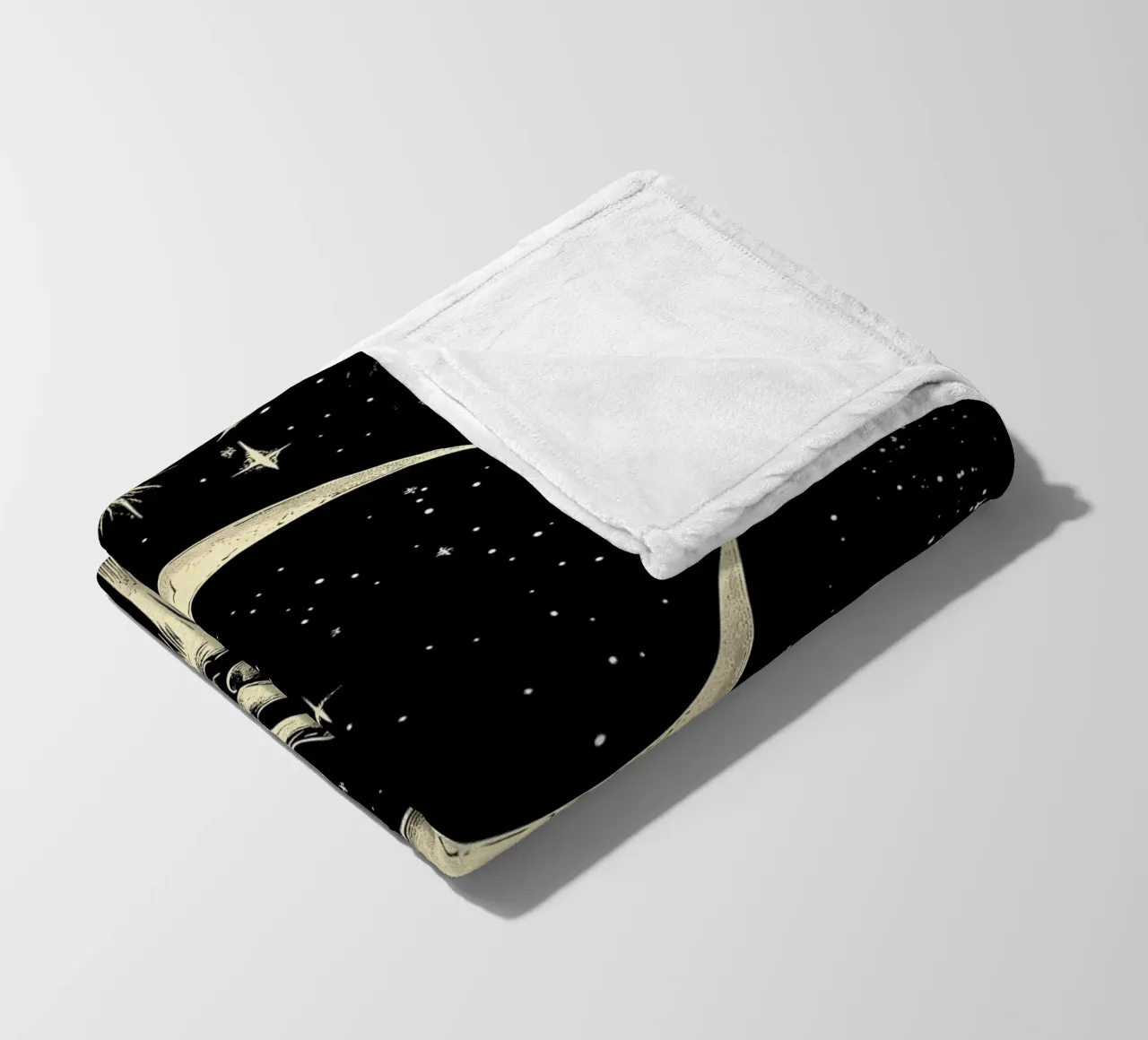 Mano di scheletro con luna crescente nel cosmo coperta in pile da pixelbull - medieval art and more