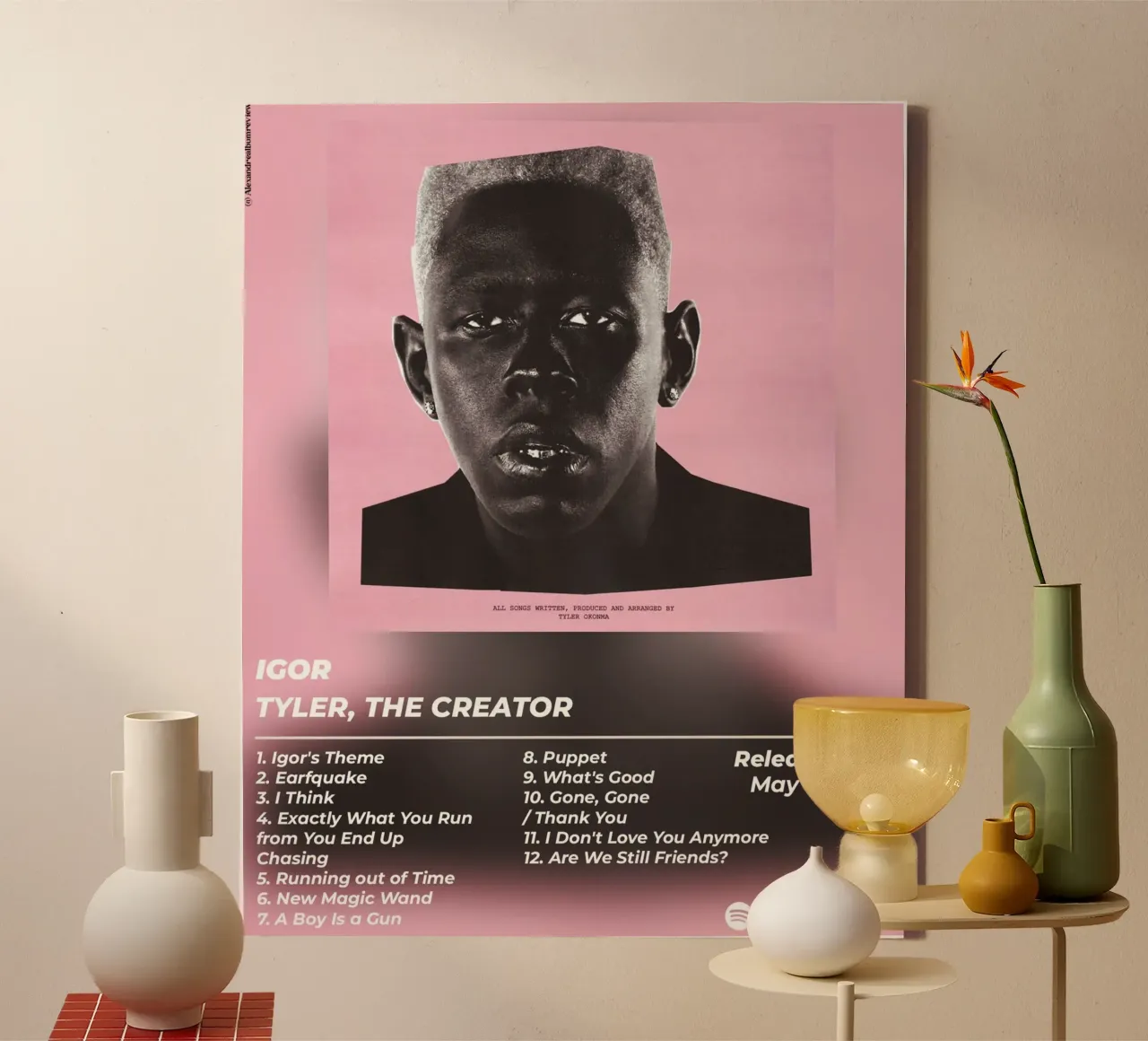 Poster Igor - Tyler, The Creator tela con Cornice a cassetta da alexandrealbumreview