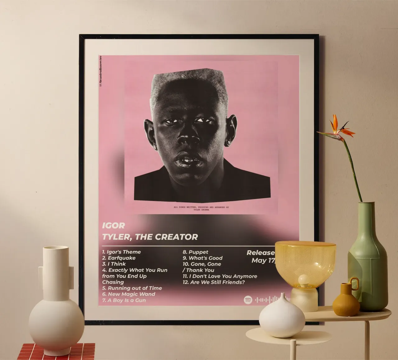 Poster Igor - Tyler, The Creator poster con telaio in plastica da alexandrealbumreview