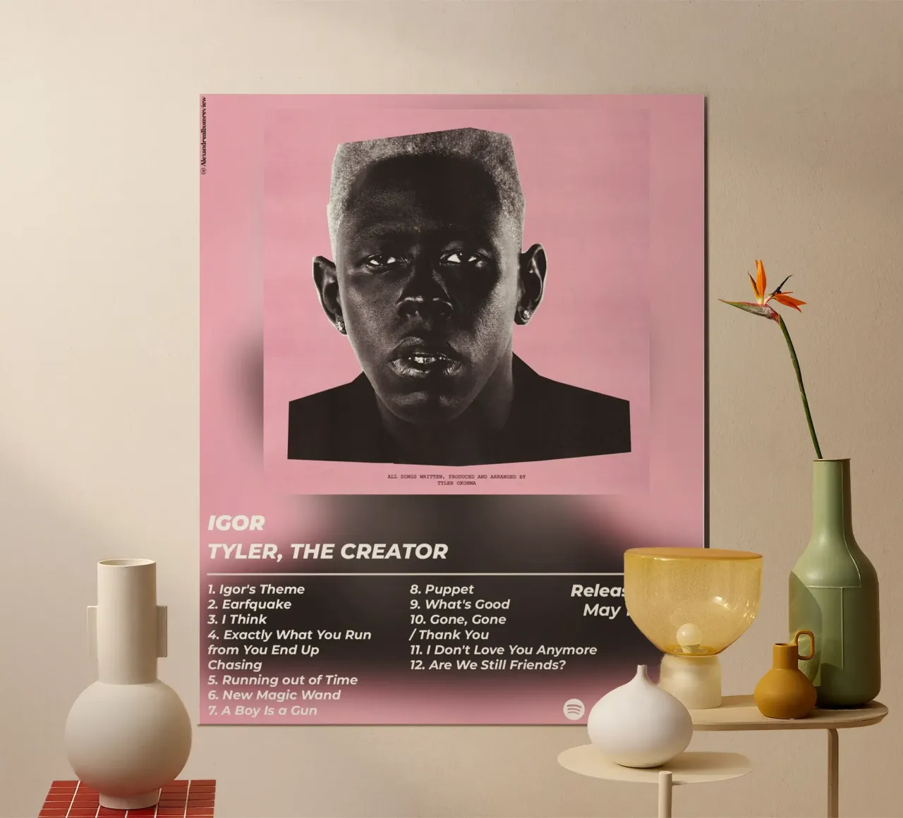 Poster Igor - Tyler, The Creator poster con telaio in plastica da alexandrealbumreview