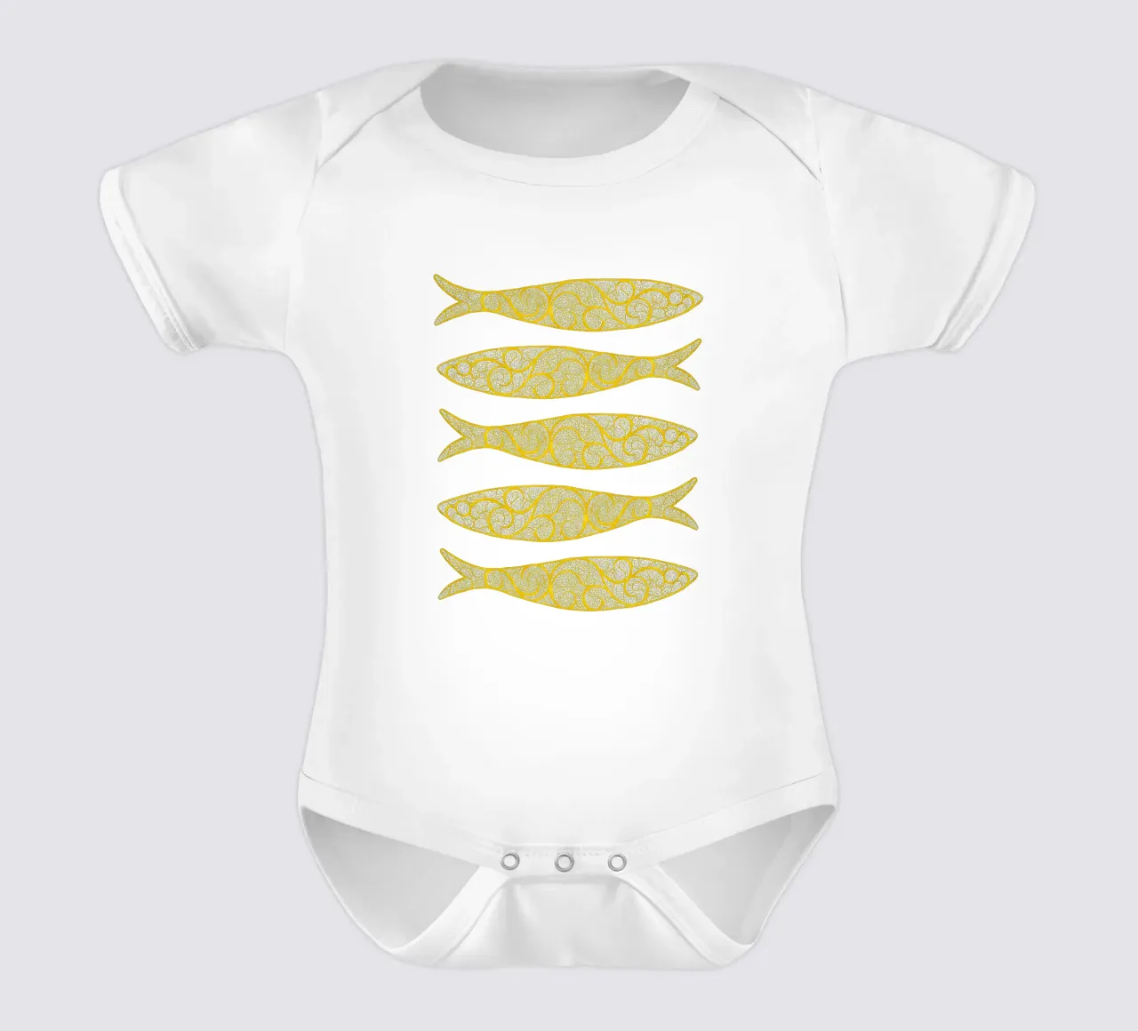 Golden Sardines body neonato maniche corte da Kuba Gornowicz