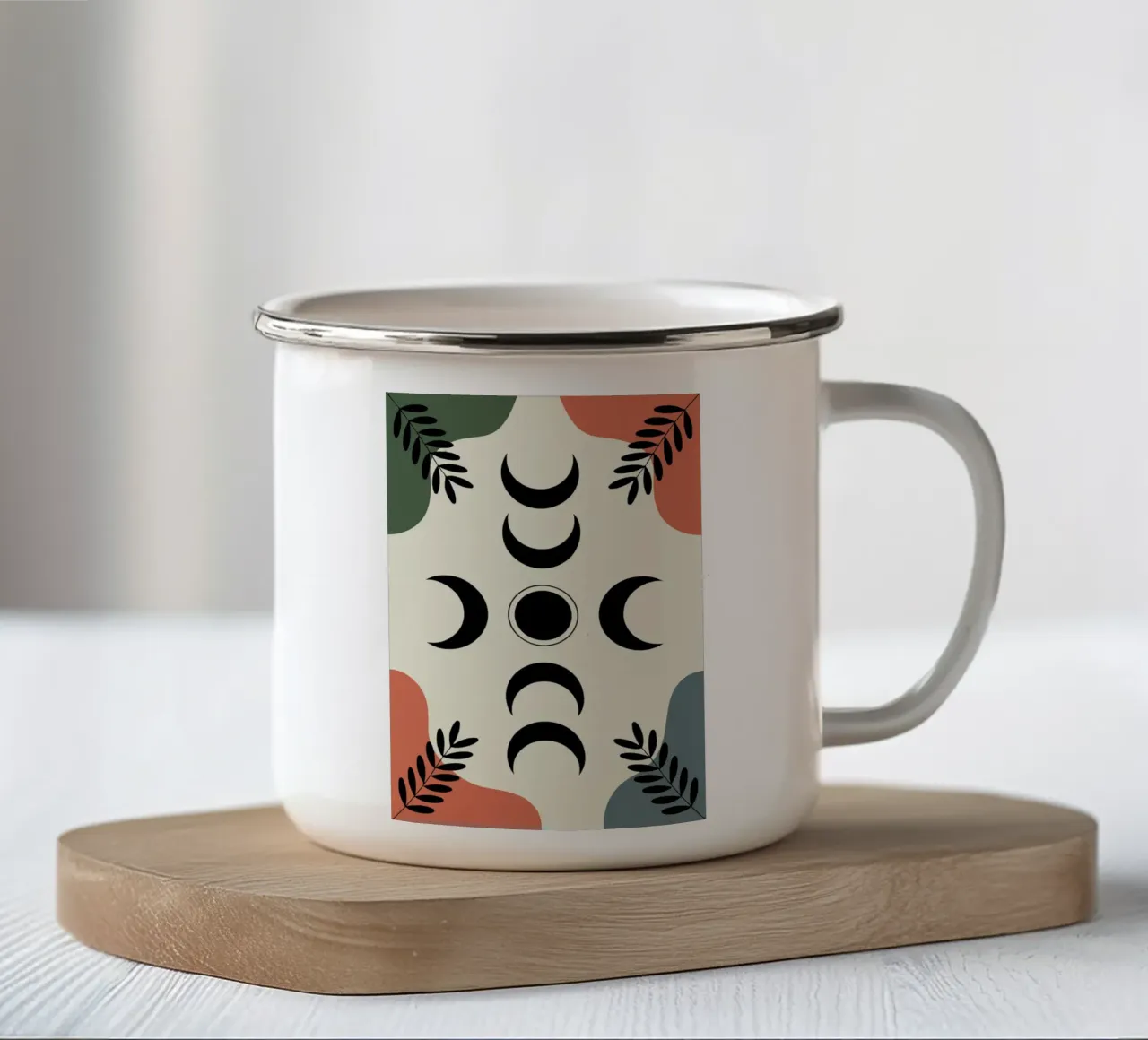 Moon Phase Vines tazza in smalto da LisaArtes