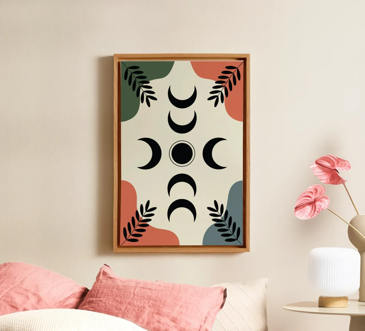 Moon Phase Vines tela con Cornice a cassetta da LisaArtes