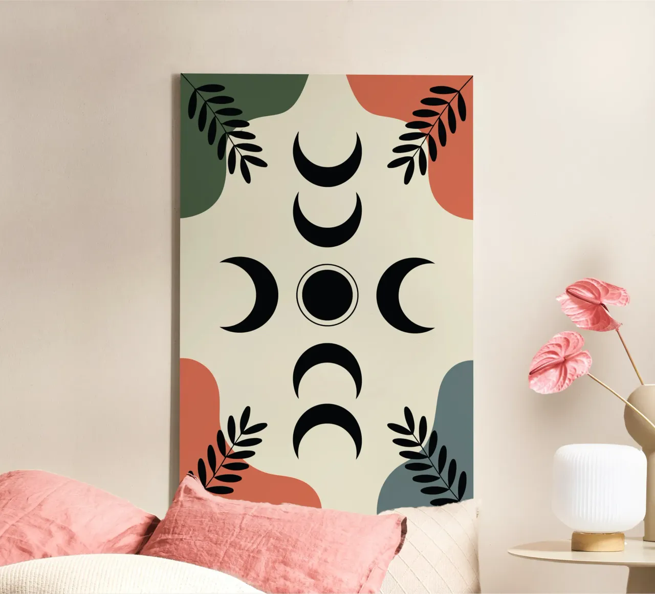 Moon Phase Vines tela con Cornice a cassetta da LisaArtes