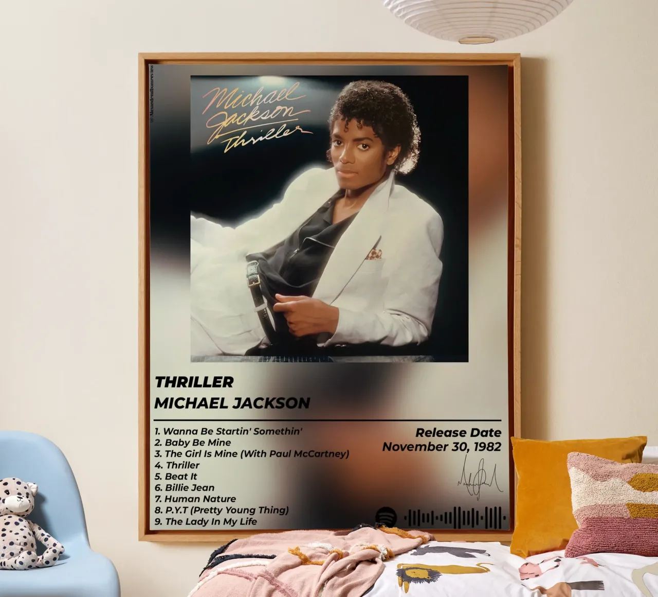 Poster Thriller - Michael Jackson canvas met Baklijst van alexandrealbumreview