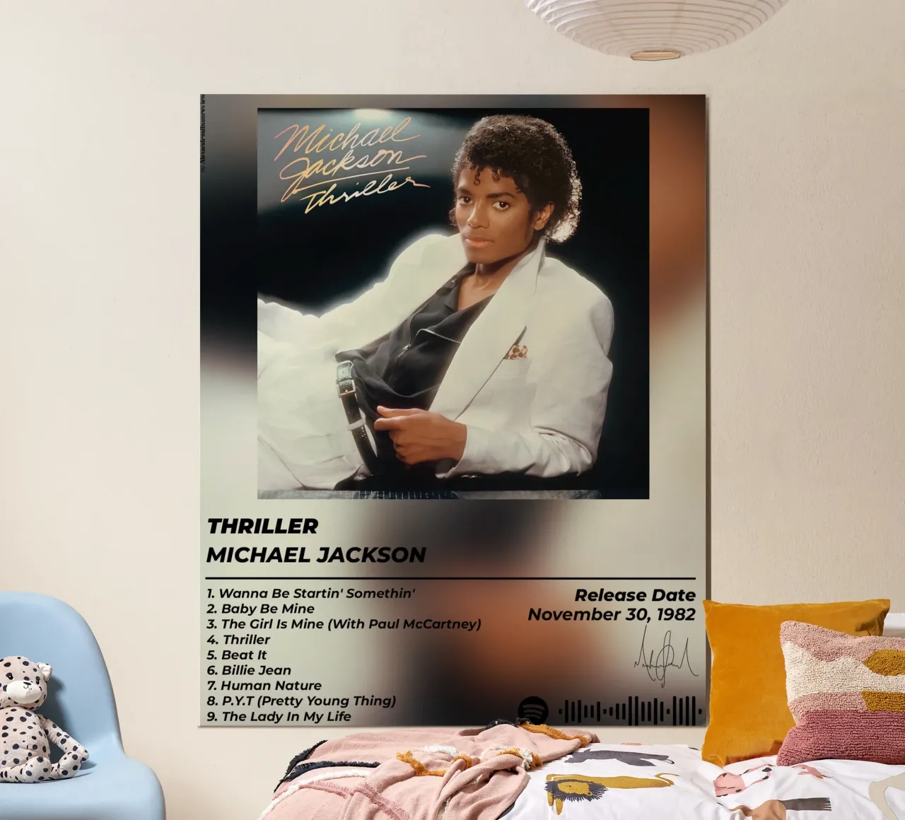 Poster Thriller - Michael Jackson poster con telaio in legno da alexandrealbumreview