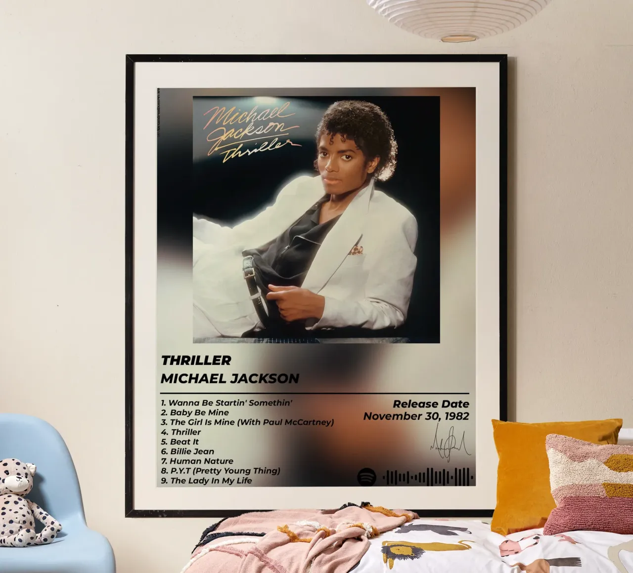 Poster Thriller - Michael Jackson poster con telaio in legno da alexandrealbumreview