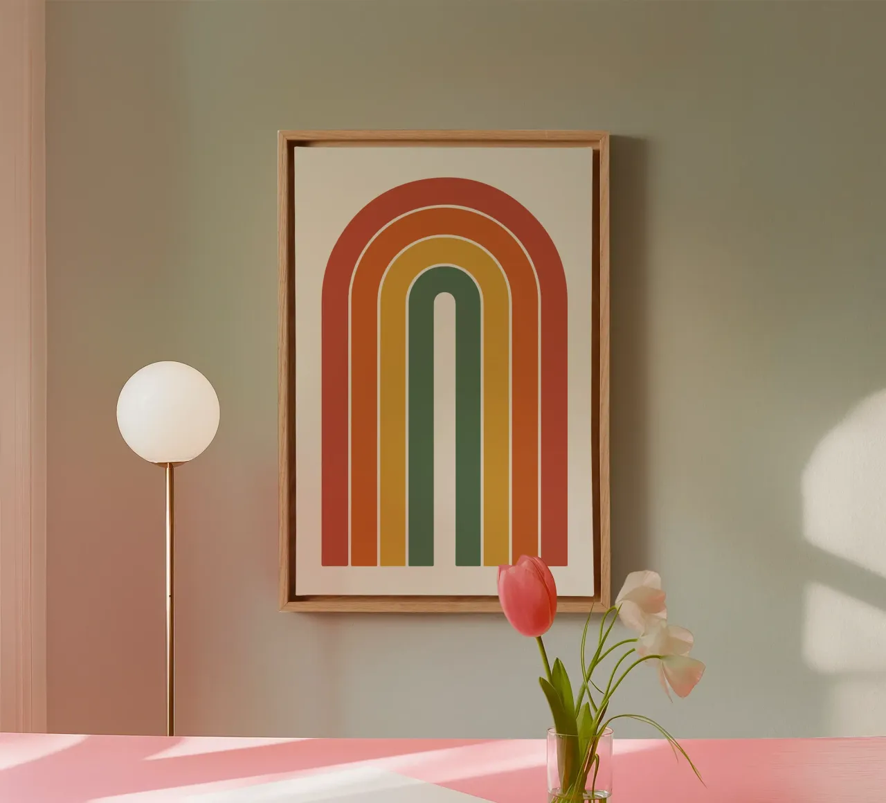 Retro Rainbow canvas with Floater frame by LisaArtes