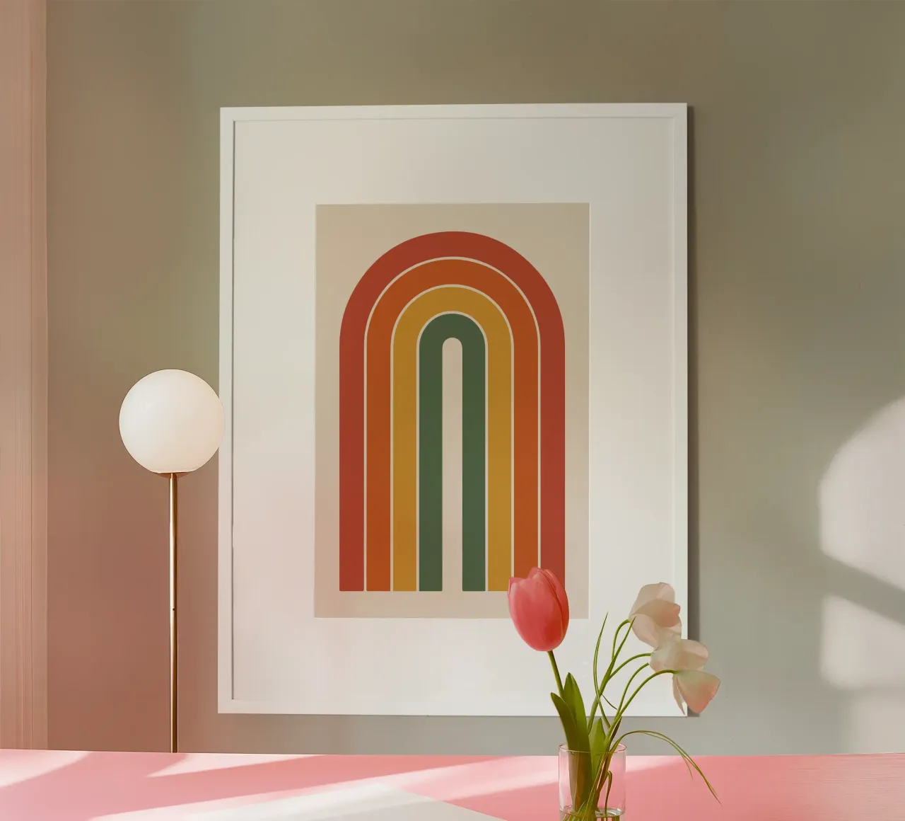 Retro Rainbow poster con telaio in alluminio da LisaArtes
