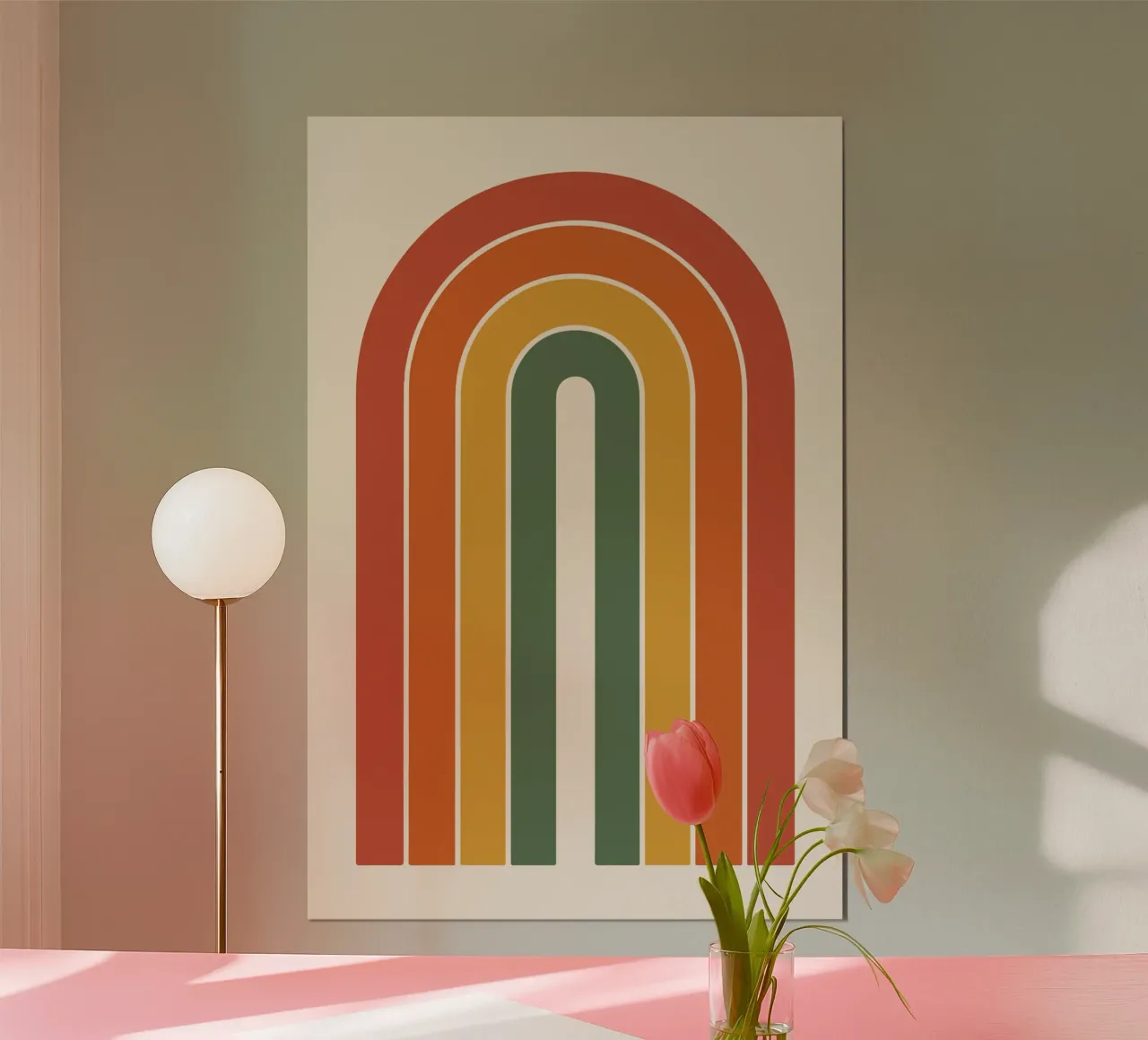 Retro Rainbow poster con telaio in alluminio da LisaArtes