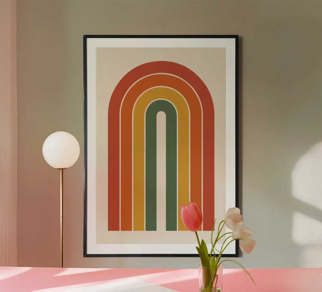 Retro Rainbow poster con telaio in alluminio da LisaArtes