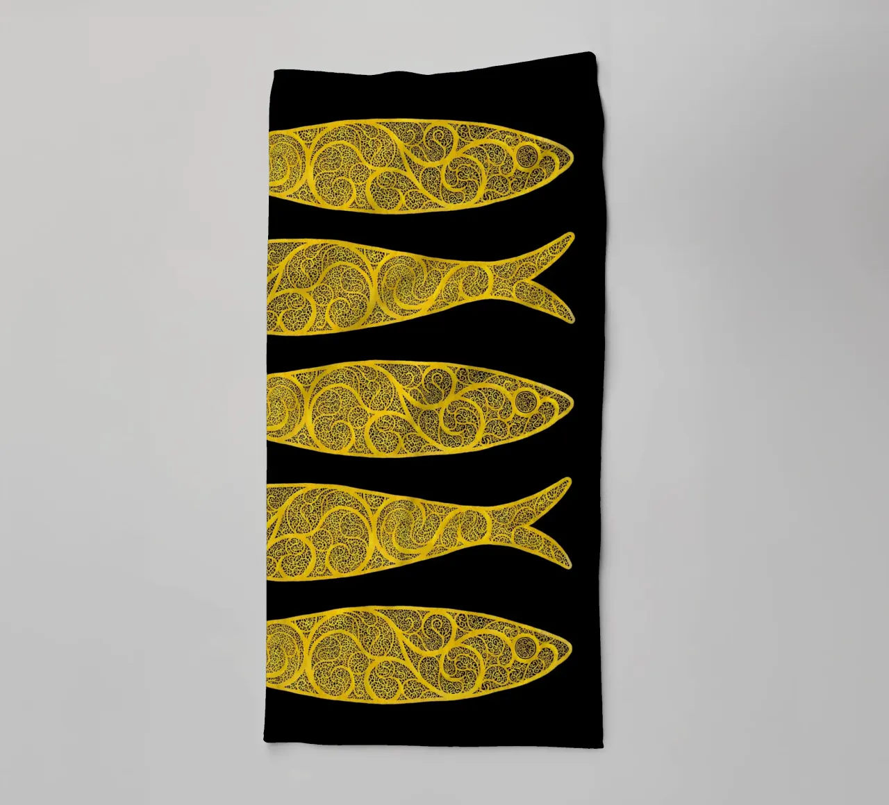 Golden Sardines badhanddoek van Kuba Gornowicz