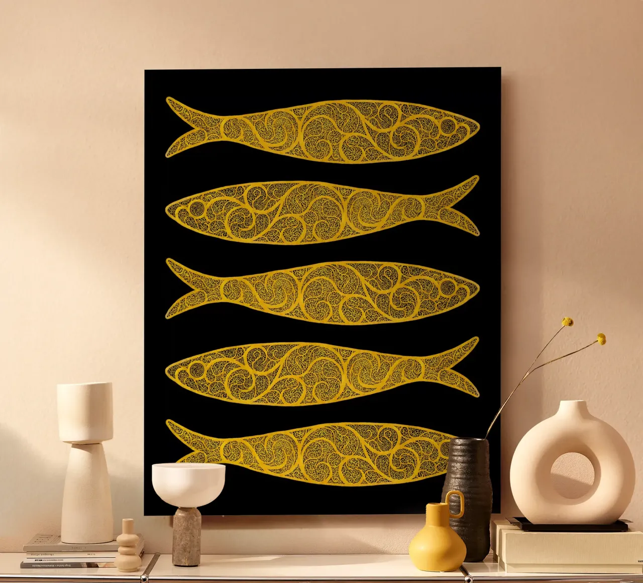 Golden Sardines forex plate by Kuba Gornowicz