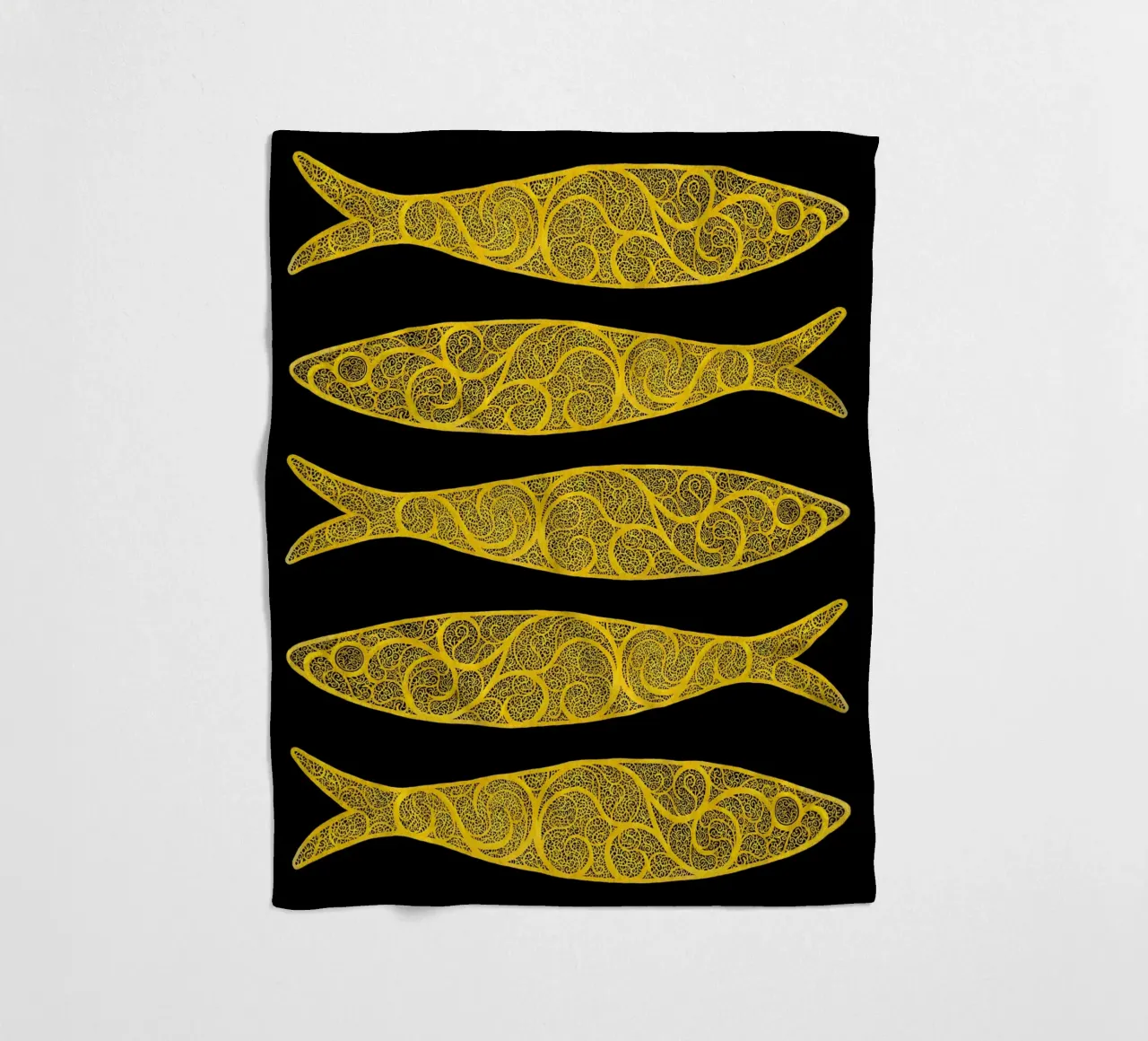 Golden Sardines coperta in pile da Kuba Gornowicz