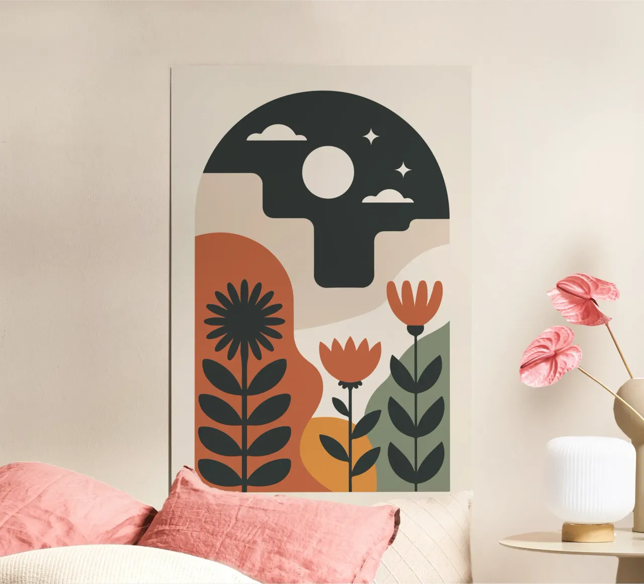 Night Bloom poster con telaio in plastica da LisaArtes