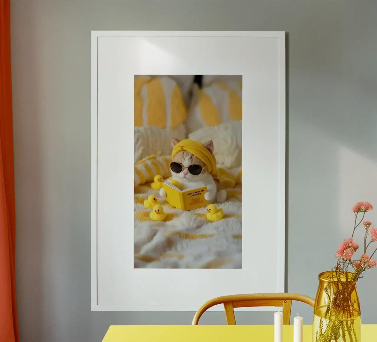 cat chill in bed poster da chaodays